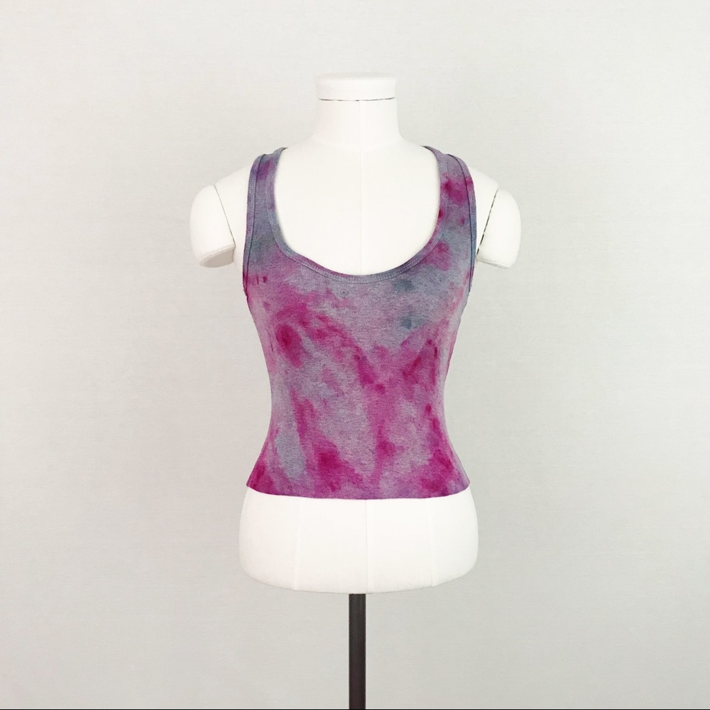 Reworked Tie-Dye Cropped Tank Top | Size S